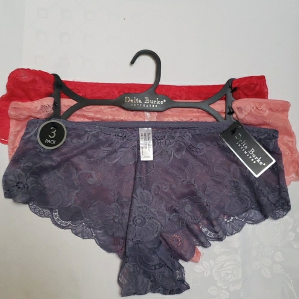 Delta Burke 3-pac Lace Intimates Panties Size 1X